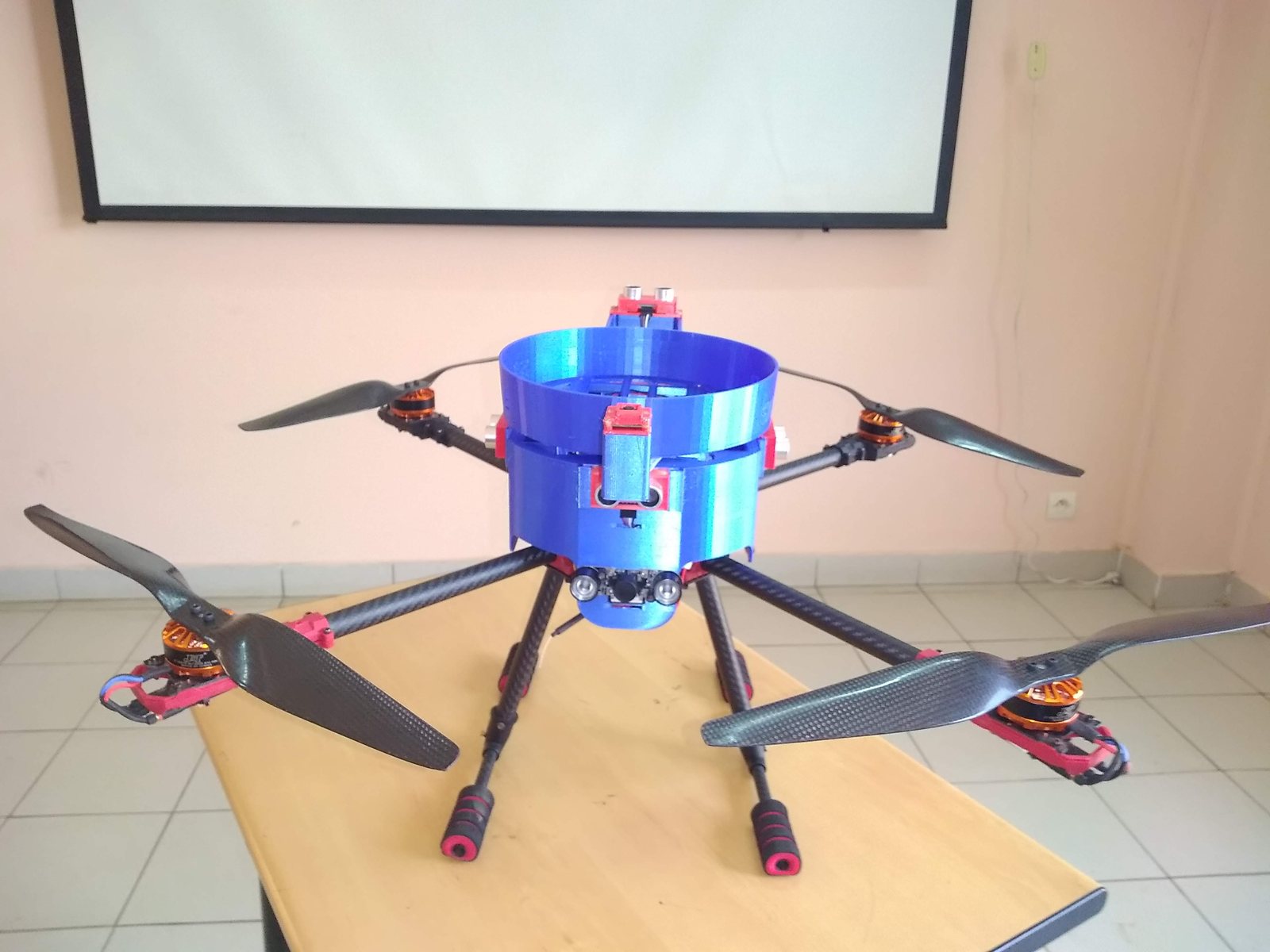 SkyBulb quadcopter prototype with 3D-printed docking head